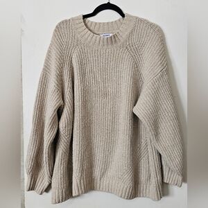 Oversized Chunky Knit Beige Sweater